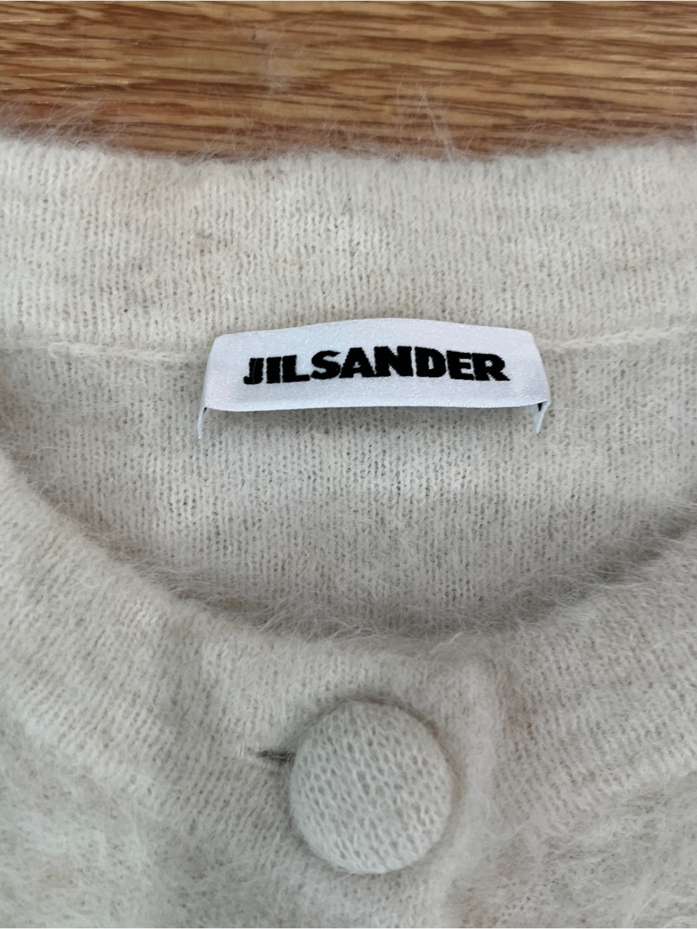 Jil Sander Ivory Fuzzy Button Cardigan Women’s EU 40 - Picture 2 of 4